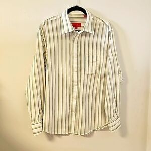 Emanuel Samanuel Ungaro  mens XL shirt. Long sleeves. White with pinstripes.